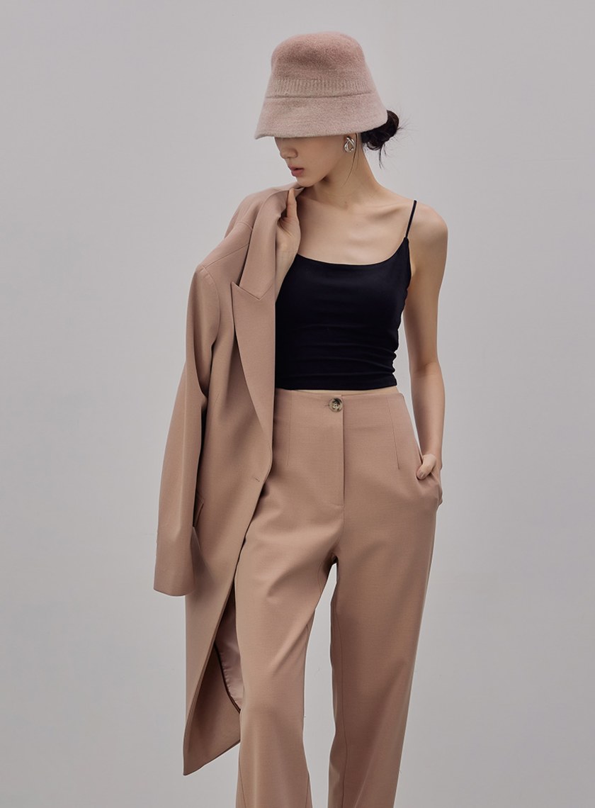 經典開衩細節長版西裝外套